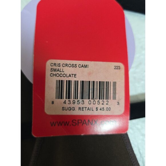 NWT SPANX Hide & Sleek Cris Cross Neck Cami Camisole Shapewear Brown Size Small - Picture 3 of 4